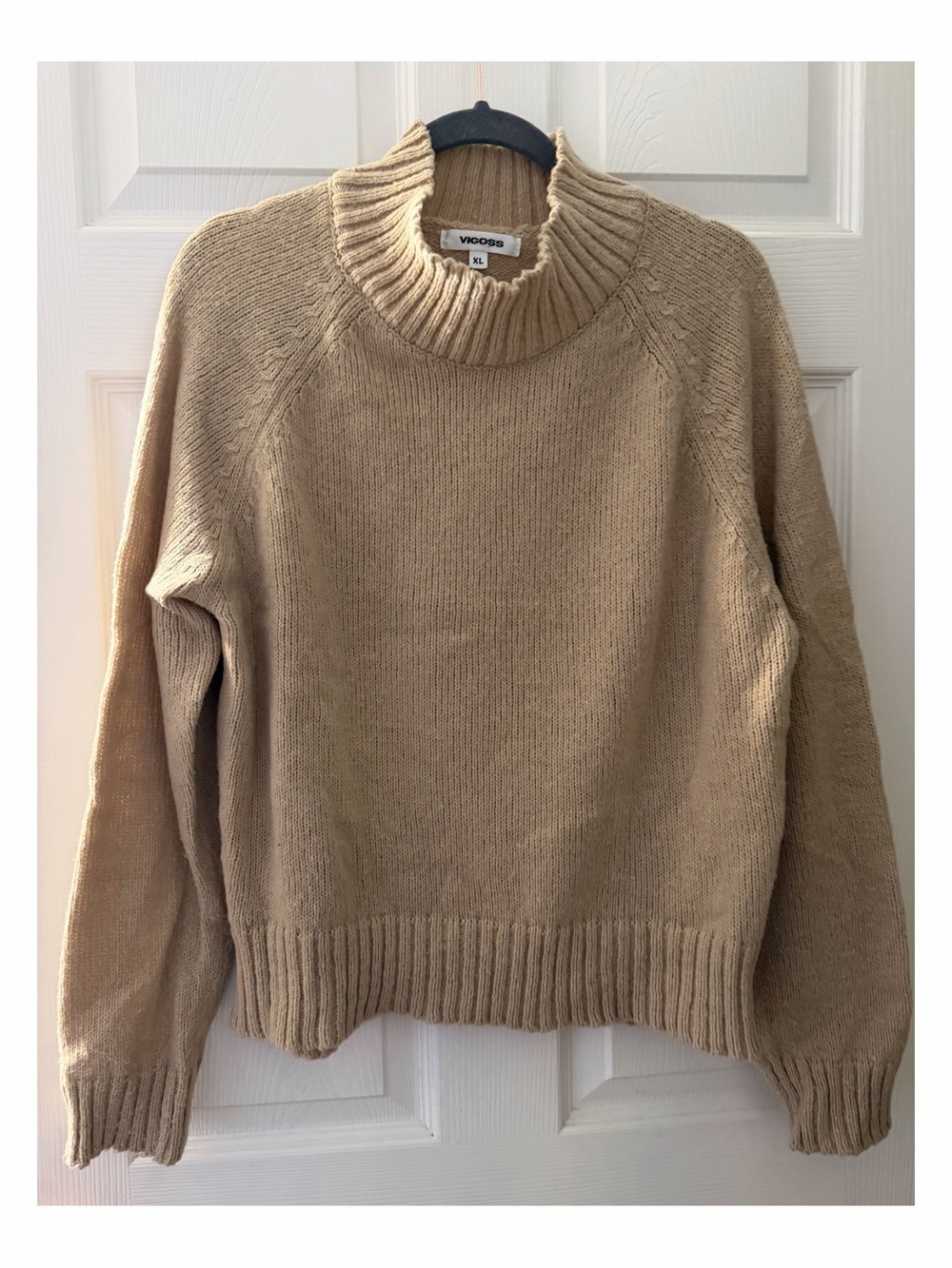 Vigoss Women's High Neck Sweater in Tan
